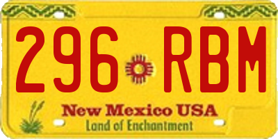 NM license plate 296RBM