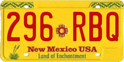 NM license plate 296RBQ