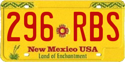 NM license plate 296RBS