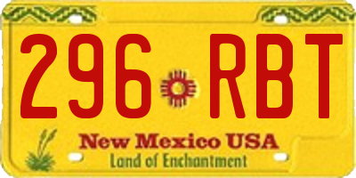 NM license plate 296RBT