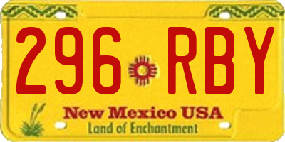 NM license plate 296RBY