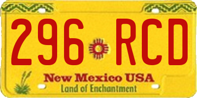 NM license plate 296RCD
