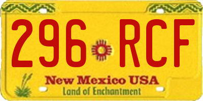 NM license plate 296RCF