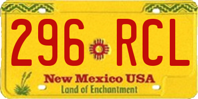 NM license plate 296RCL