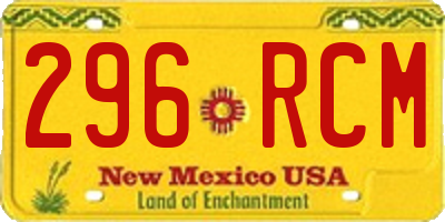NM license plate 296RCM