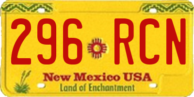 NM license plate 296RCN
