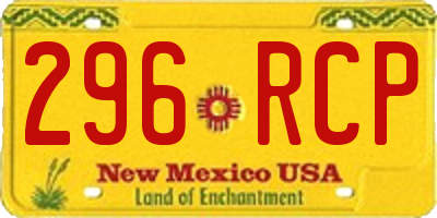 NM license plate 296RCP
