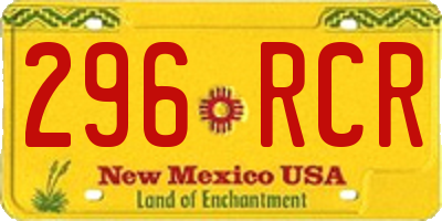 NM license plate 296RCR