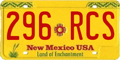 NM license plate 296RCS