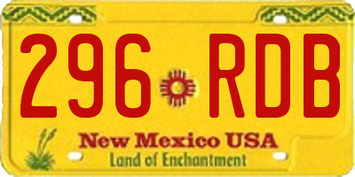 NM license plate 296RDB