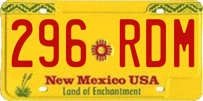 NM license plate 296RDM