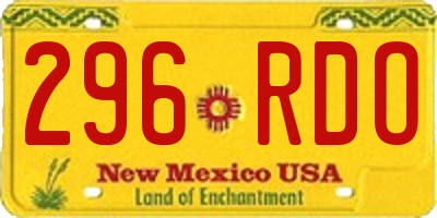 NM license plate 296RDO