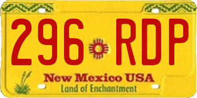 NM license plate 296RDP