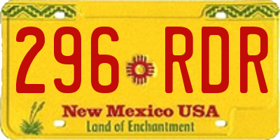 NM license plate 296RDR