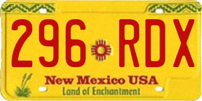 NM license plate 296RDX