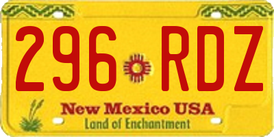 NM license plate 296RDZ