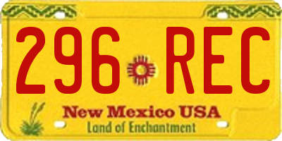 NM license plate 296REC