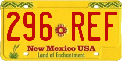NM license plate 296REF