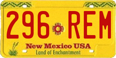 NM license plate 296REM