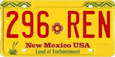 NM license plate 296REN