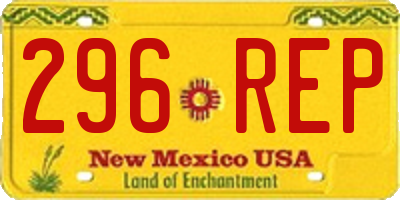 NM license plate 296REP