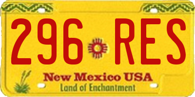 NM license plate 296RES