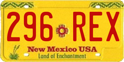 NM license plate 296REX