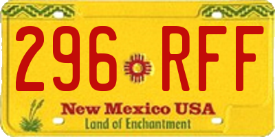 NM license plate 296RFF