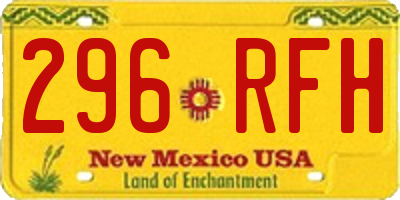 NM license plate 296RFH