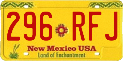 NM license plate 296RFJ
