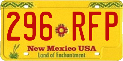 NM license plate 296RFP