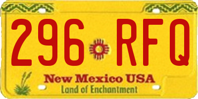 NM license plate 296RFQ