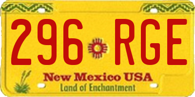 NM license plate 296RGE