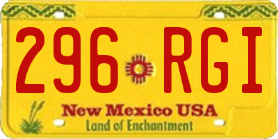 NM license plate 296RGI