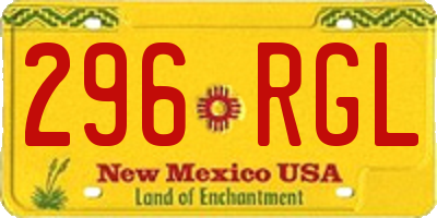 NM license plate 296RGL