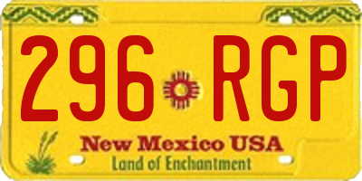 NM license plate 296RGP