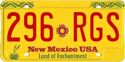 NM license plate 296RGS