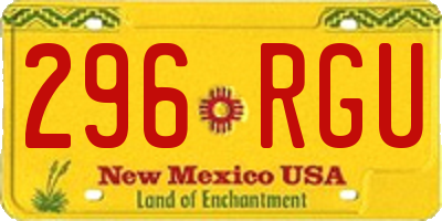 NM license plate 296RGU