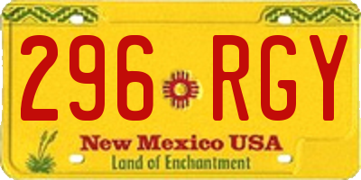 NM license plate 296RGY
