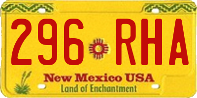 NM license plate 296RHA