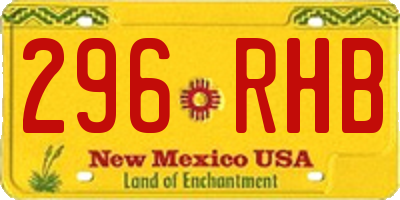 NM license plate 296RHB