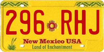 NM license plate 296RHJ