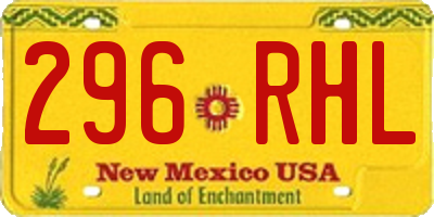NM license plate 296RHL
