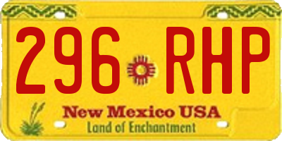 NM license plate 296RHP