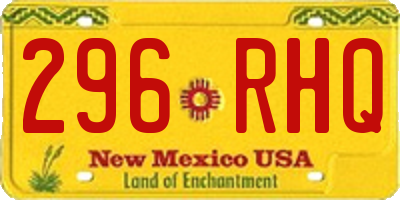 NM license plate 296RHQ