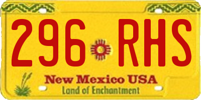 NM license plate 296RHS