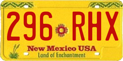 NM license plate 296RHX