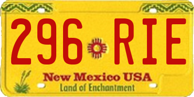 NM license plate 296RIE