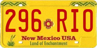 NM license plate 296RIO