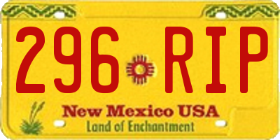 NM license plate 296RIP